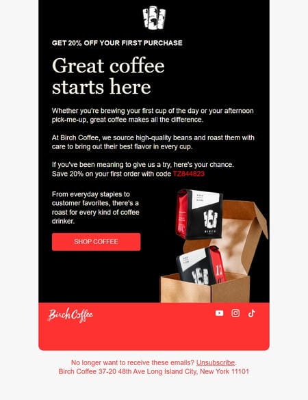 邮件模板创意 Birch Coffee 13