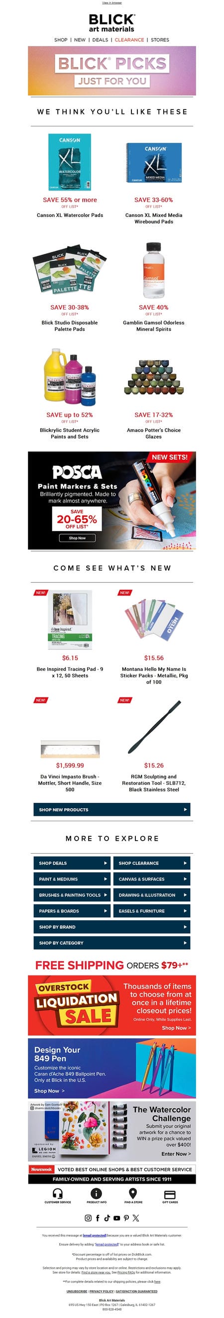邮件模板创意 Blick Art Materials 27
