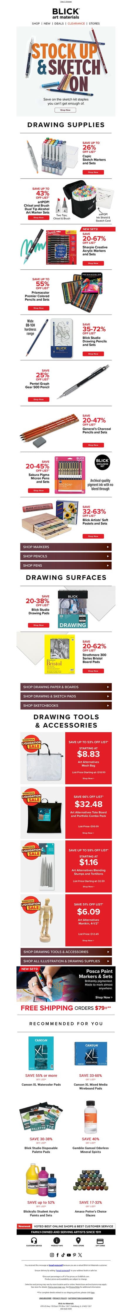 邮件模板创意 Blick Art Materials 28