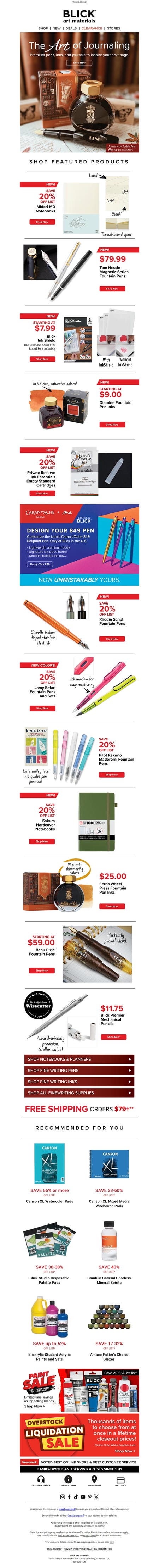 邮件模板创意 Blick Art Materials 29