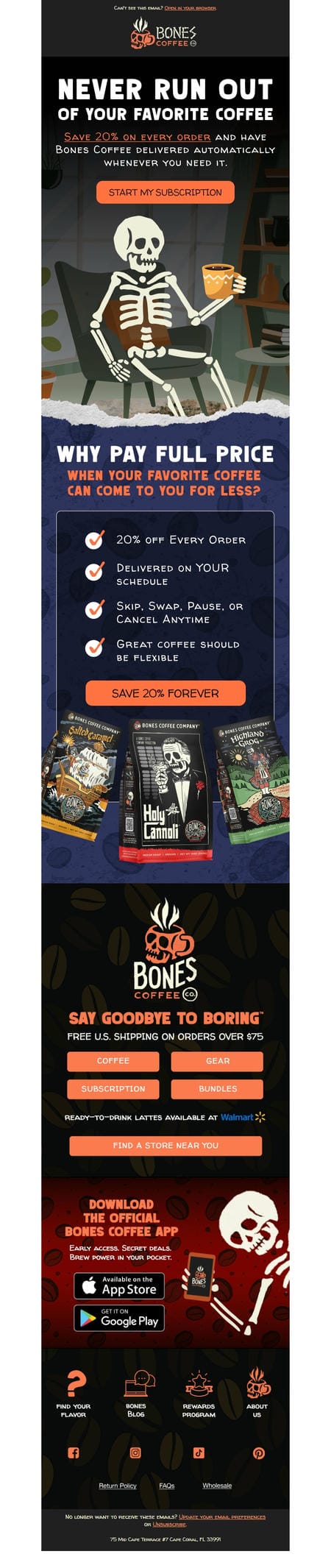 邮件模板创意 Bones Coffee Company 181