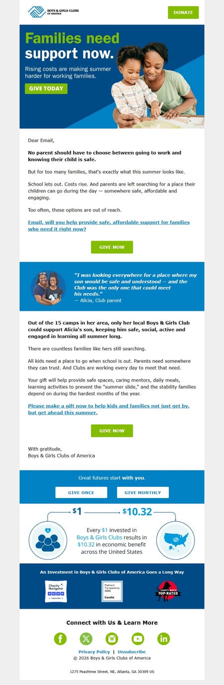 邮件模板创意 Boys Girls Clubs Of America 27