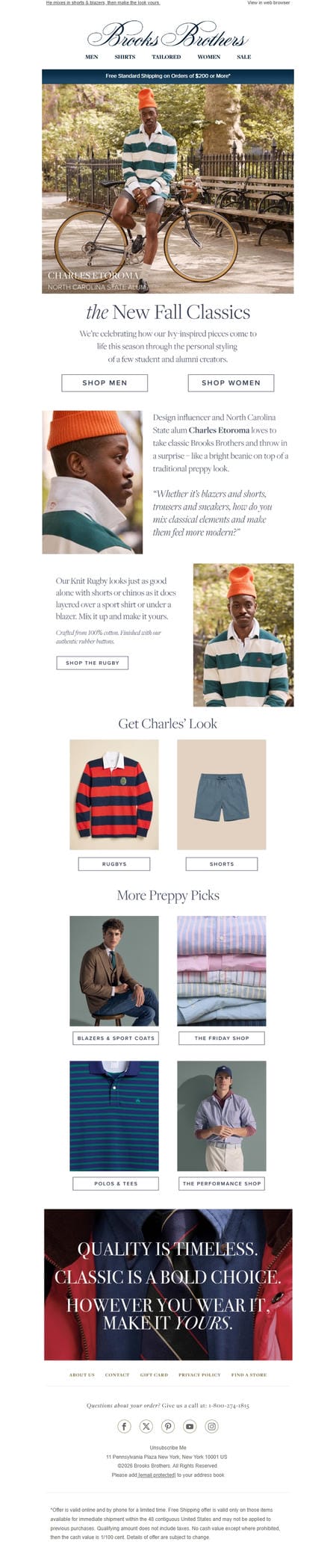 邮件模板创意 Brooks Brothers 360