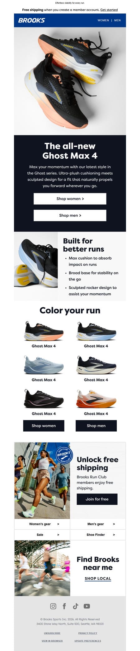 邮件模板创意 Brooks Running 270