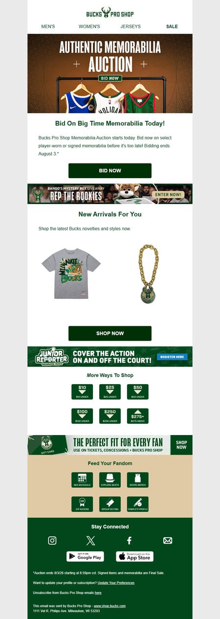 邮件模板创意 Bucks Pro Shop 311