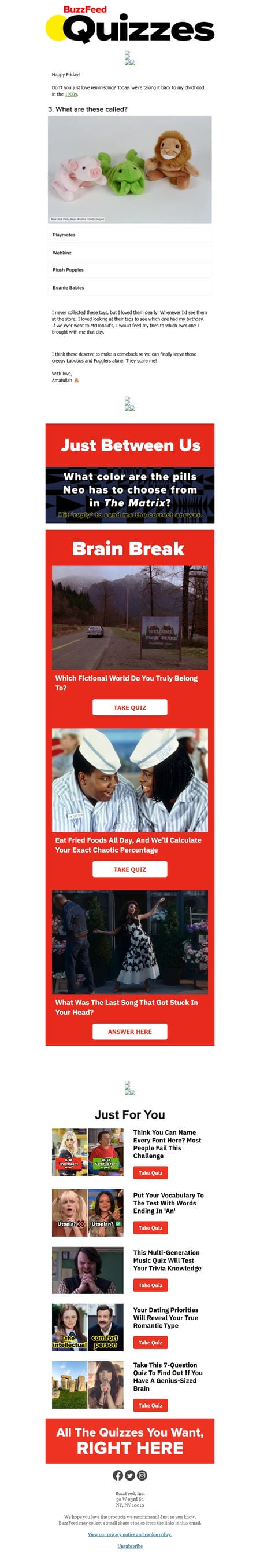 邮件模板创意 Buzzfeed Quizzes 100