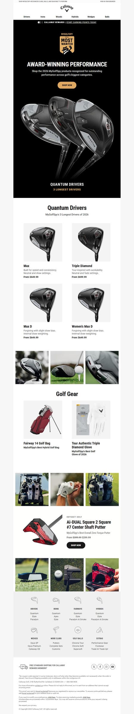 邮件模板创意 Callaway Golf 231