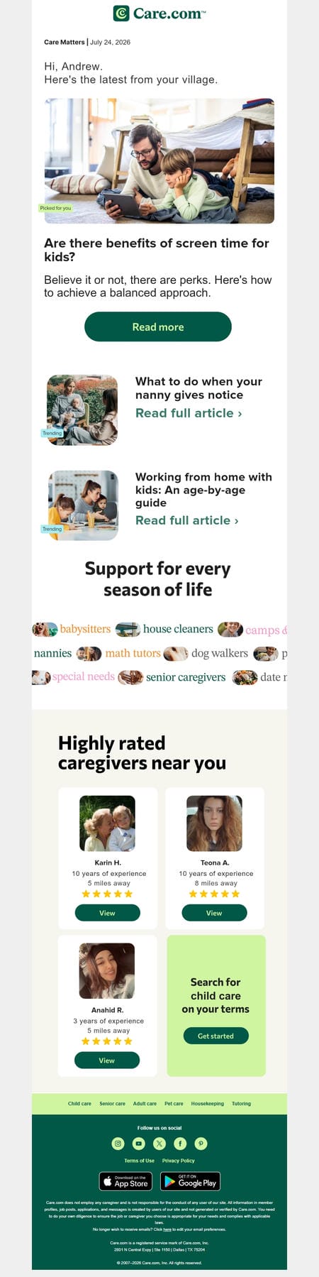邮件模板创意 Care Com 151
