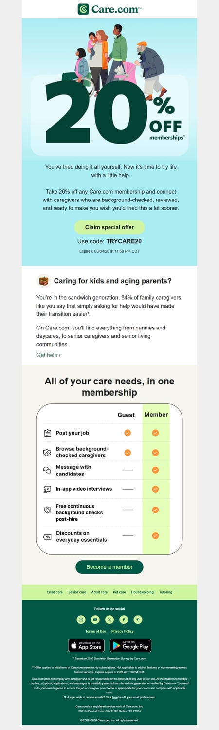 邮件模板创意 Care Com 152