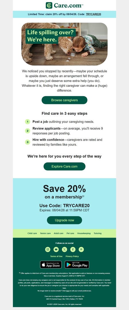 邮件模板创意 Care Com 153