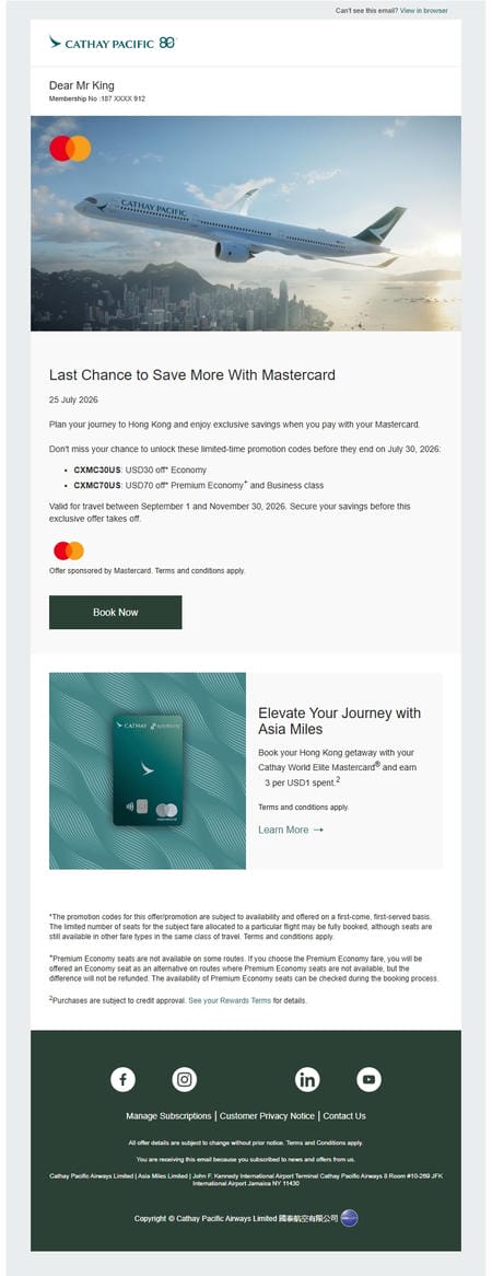 邮件模板创意 Cathay Pacific 27