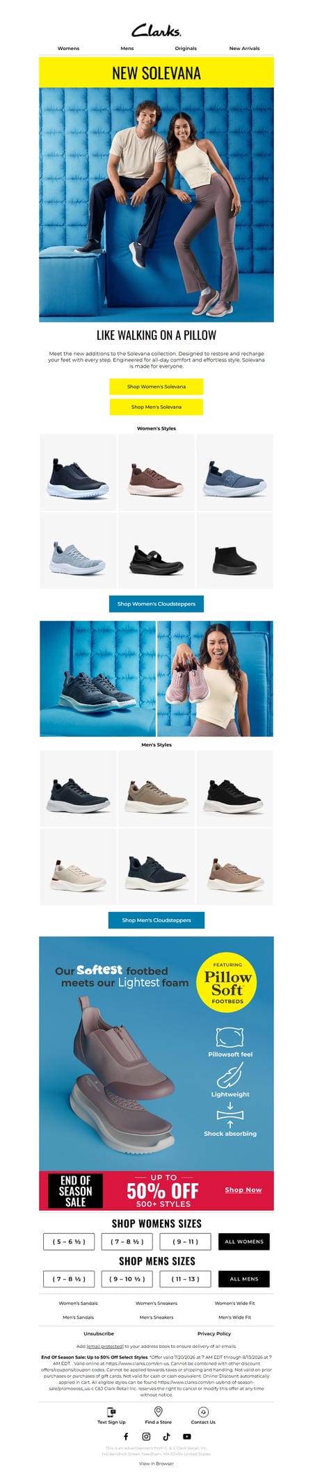 邮件模板创意 Clarks Shoes 390