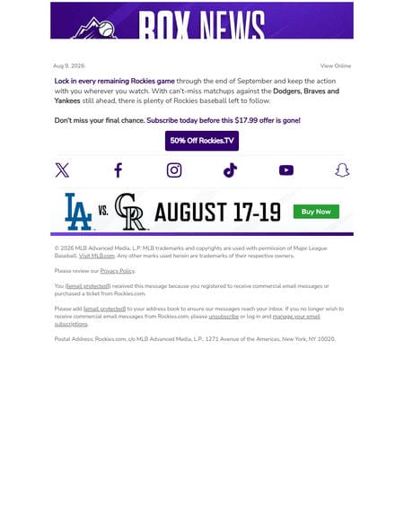 邮件模板创意 Colorado Rockies 49