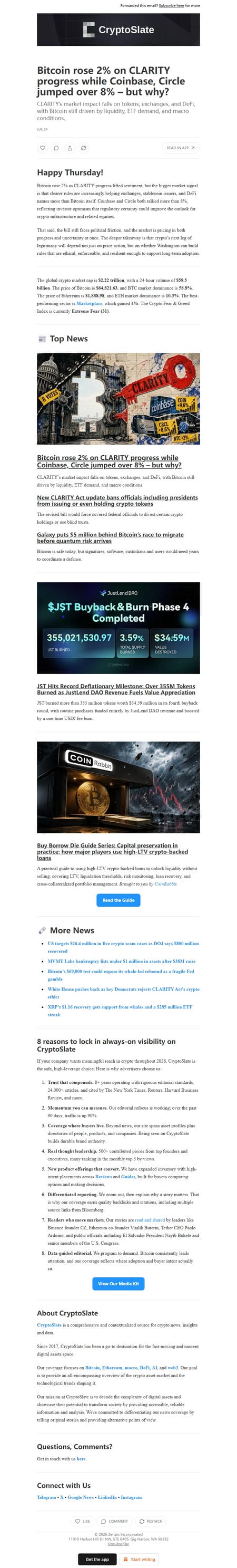 邮件模板创意 Cryptoslate 236