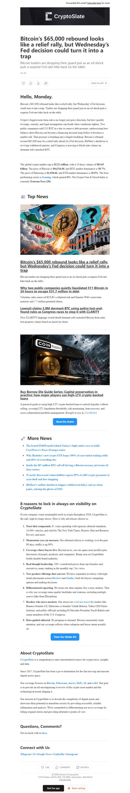 邮件模板创意 Cryptoslate 238
