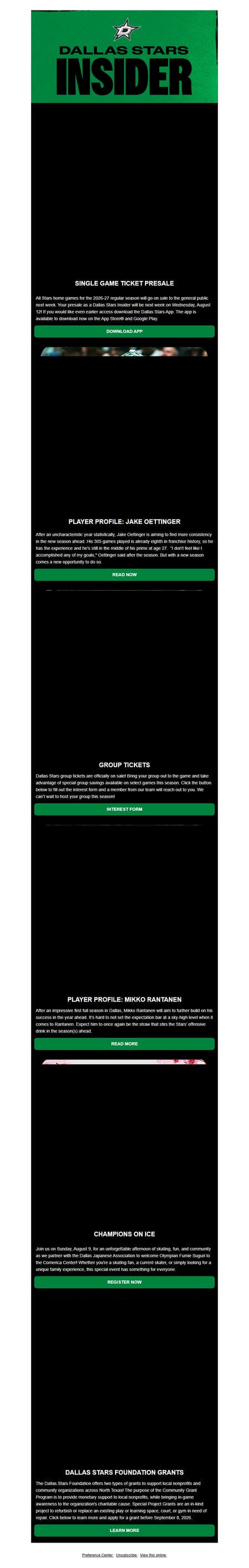 邮件模板创意 Dallas Stars