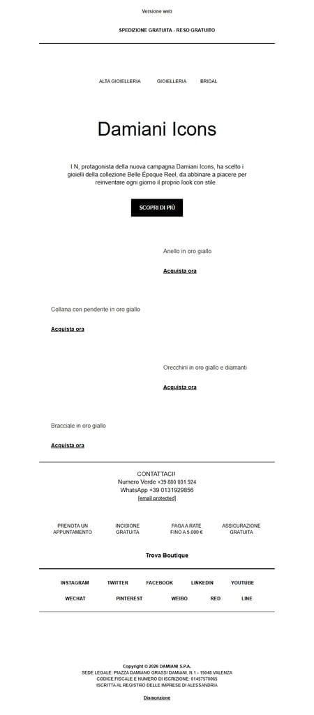 邮件模板创意 Damiani 9