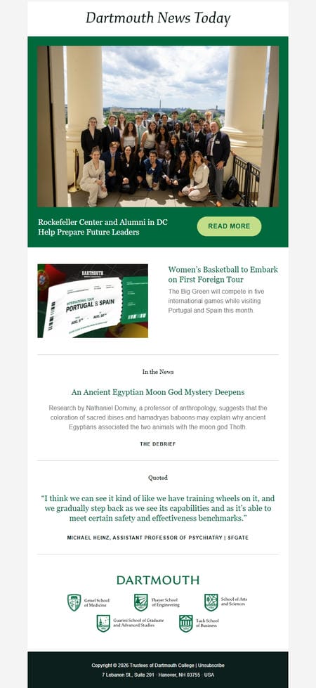 邮件模板创意 Dartmouth News Today 104