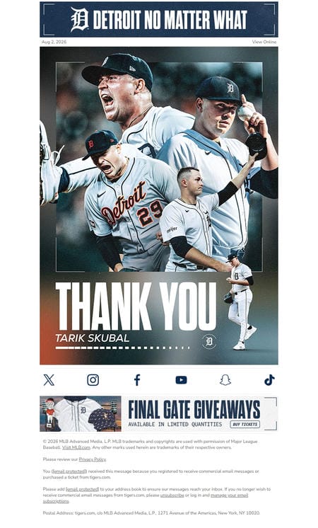 邮件模板创意 Detroit Tigers 247