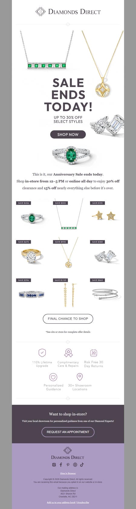 邮件模板创意 Diamonds Direct Sale 15