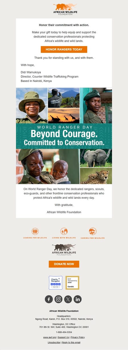邮件模板创意 Didi Wamukoya African Wildlife Foundation