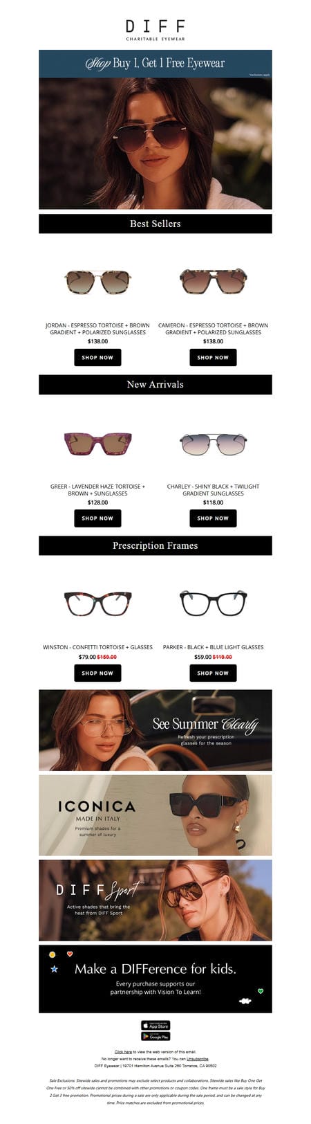 邮件模板创意 Diff Eyewear 744