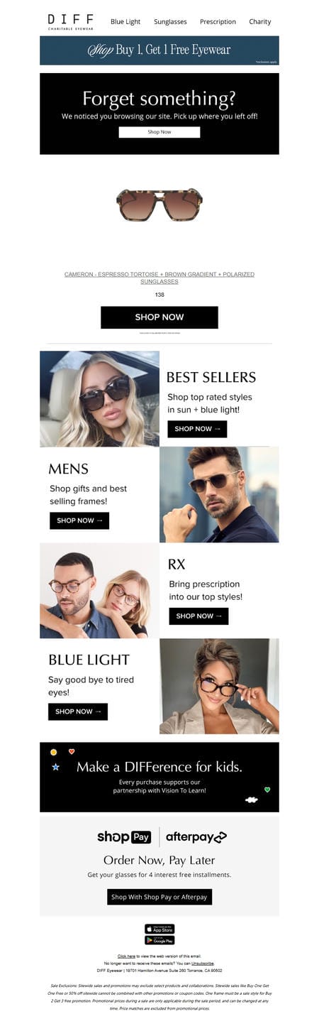 邮件模板创意 Diff Eyewear 752