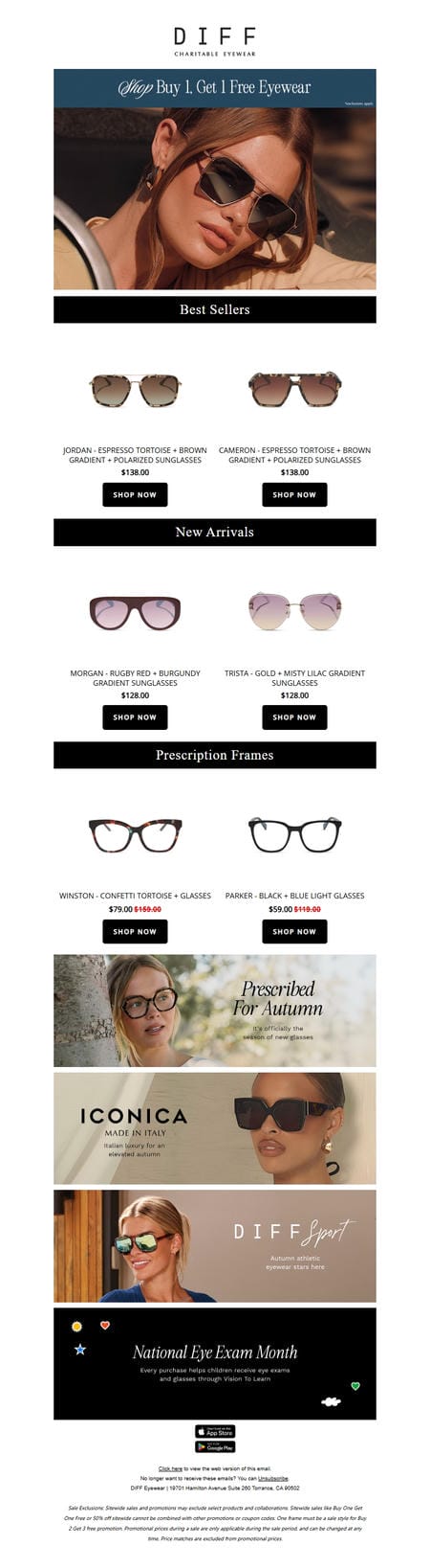邮件模板创意 Diff Eyewear 763