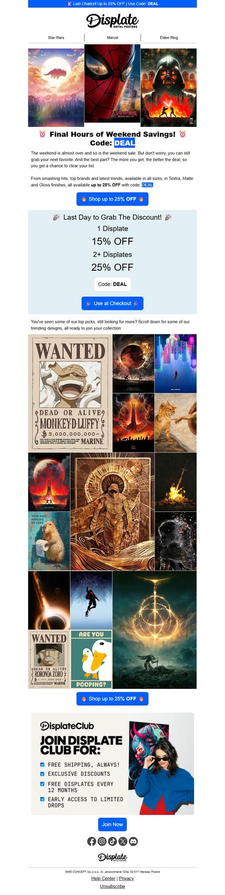 邮件模板创意 Displate Metal Posters 11