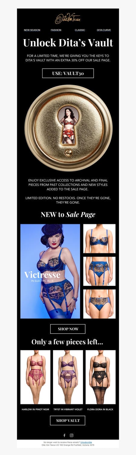 邮件模板创意 Dita Von Teese Lingerie 45