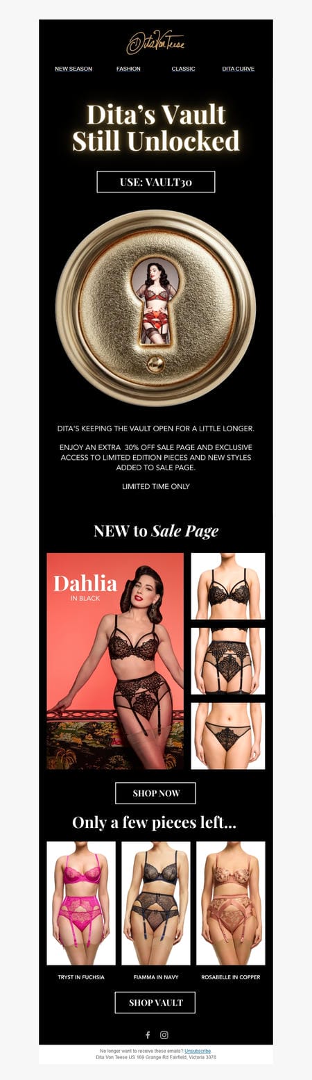 邮件模板创意 Dita Von Teese Lingerie 46