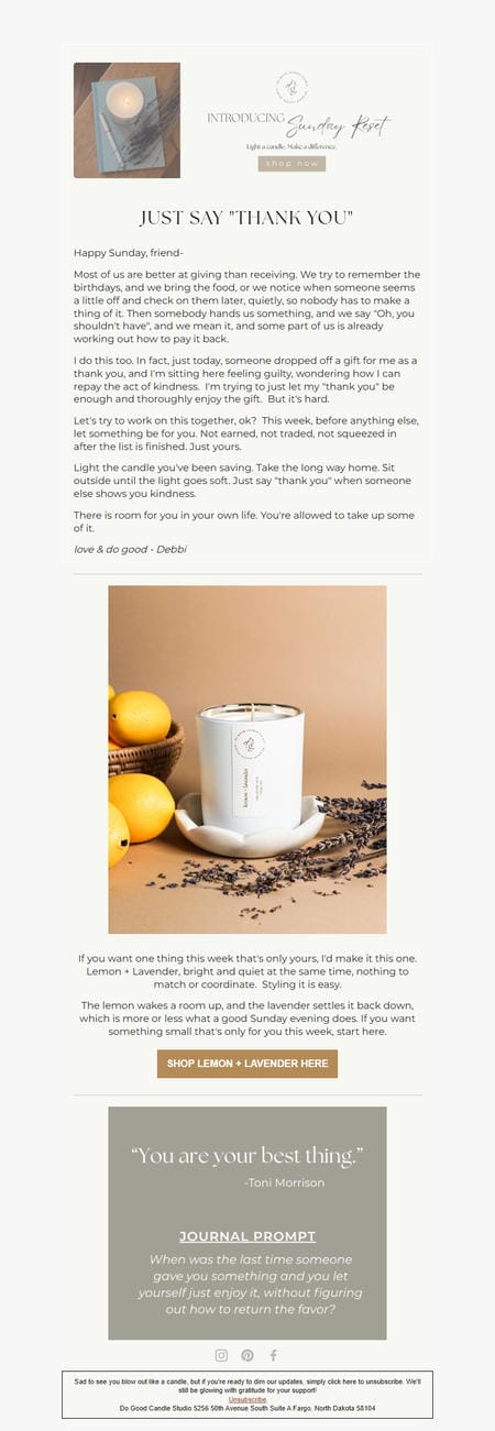 邮件模板创意 Do Good Candle Studio 61