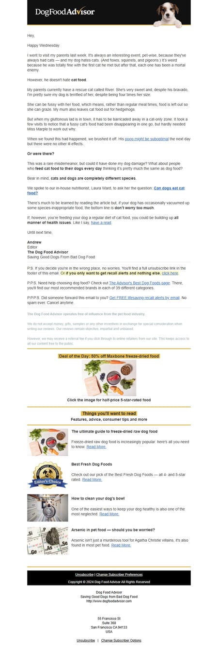 邮件模板创意 Dog Food Advisor 12