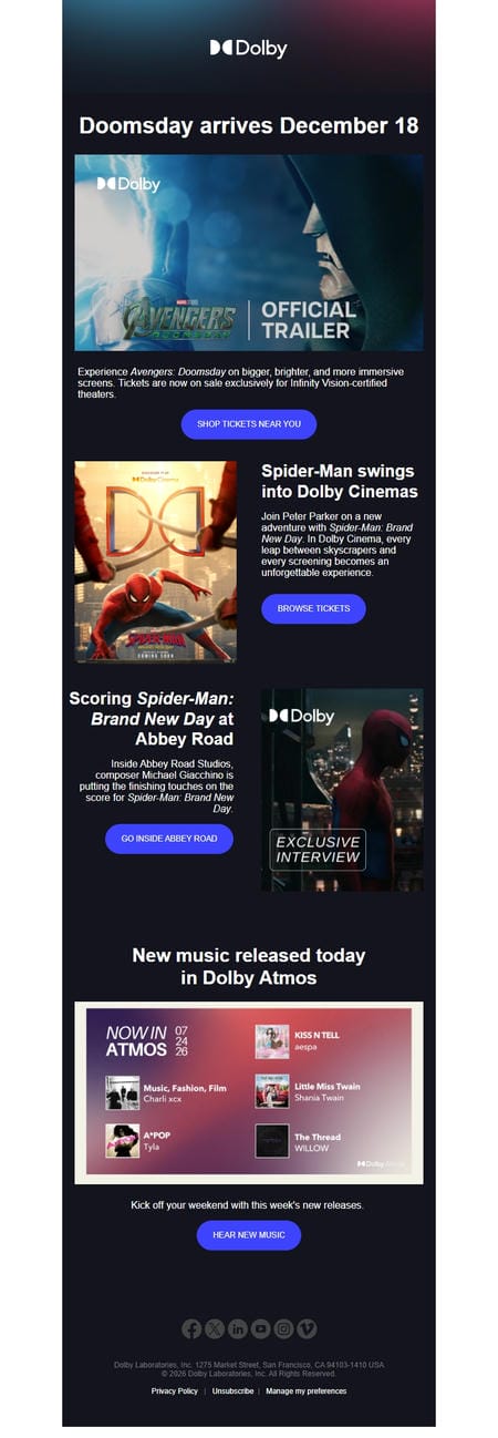 邮件模板创意 Dolby 22