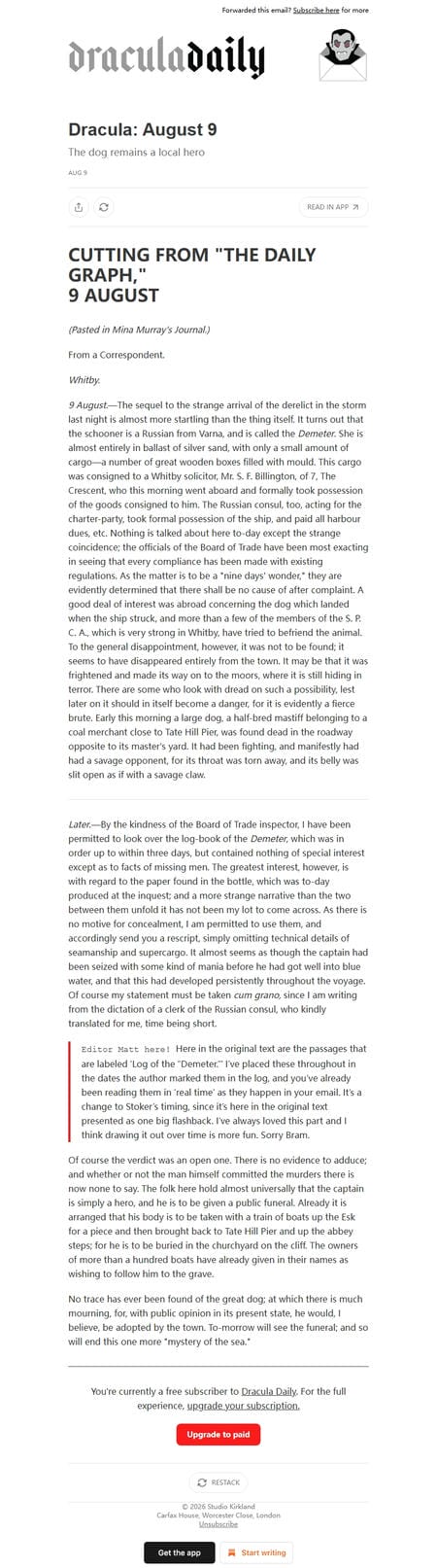 邮件模板创意 Dracula Daily 32