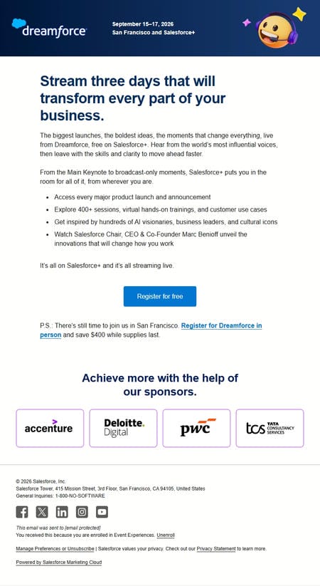 邮件模板创意 Dreamforce 21