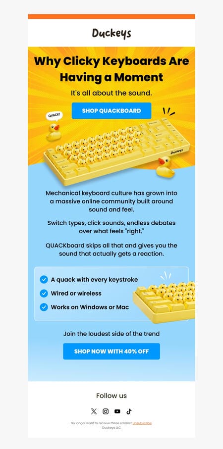 邮件模板创意 Duckeycaps 126