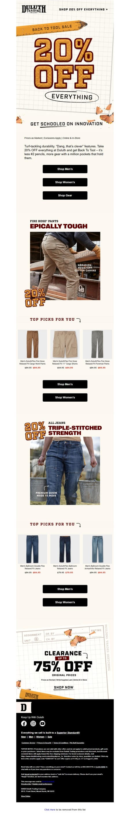 邮件模板创意 Duluth Sitewide Sale 47