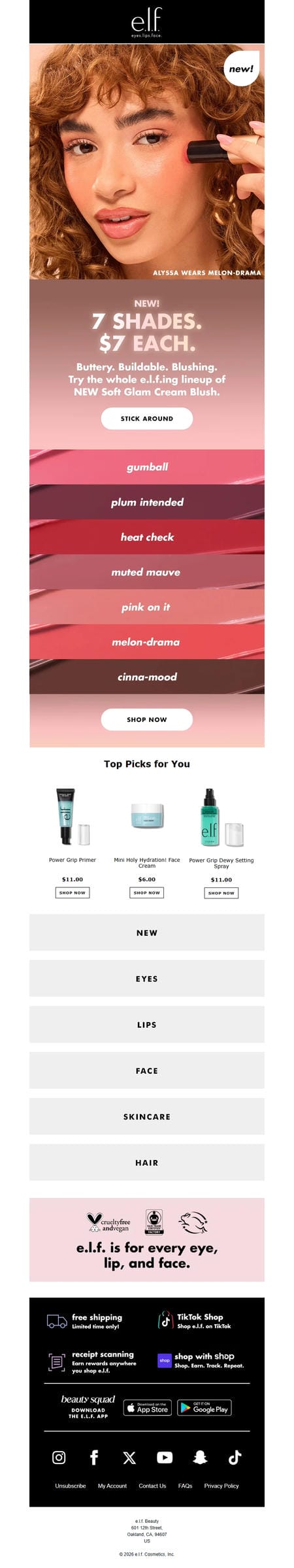 邮件模板创意 E L F Cosmetics 251
