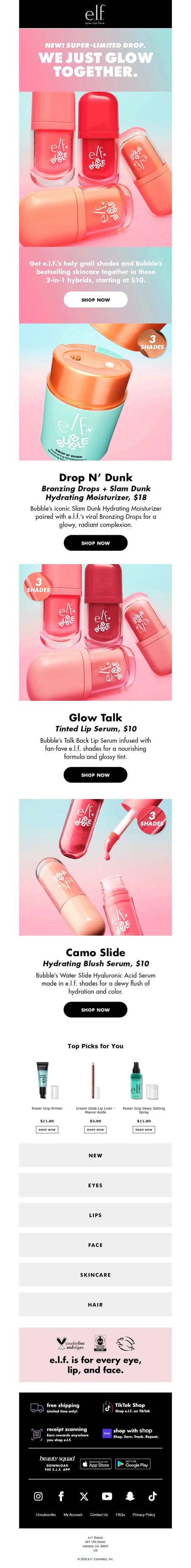 邮件模板创意 E L F Cosmetics 256