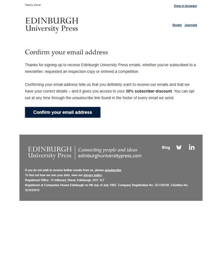 邮件模板创意 Edinburgh University Press
