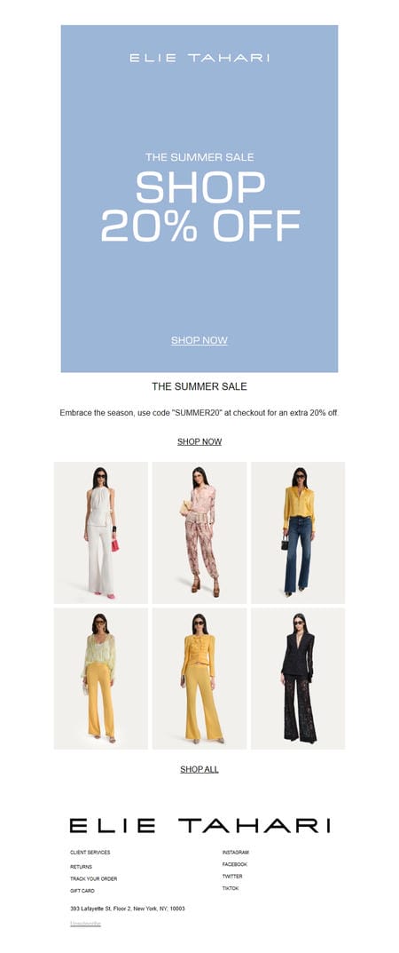 邮件模板创意 Elie Tahari 250