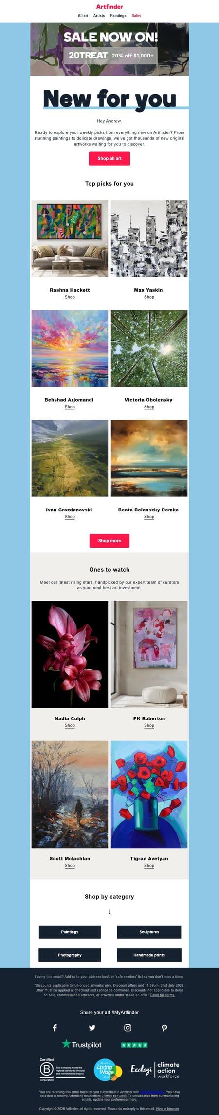 邮件模板创意 Emma At Artfinder 95