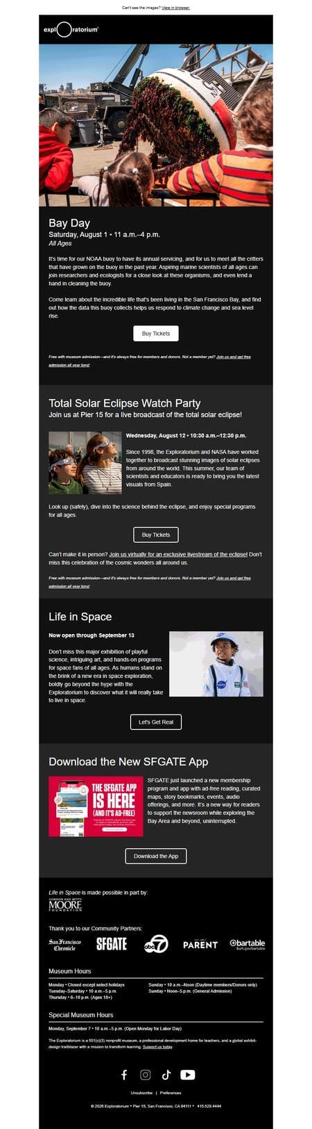 邮件模板创意 Exploratorium Newsletter 3