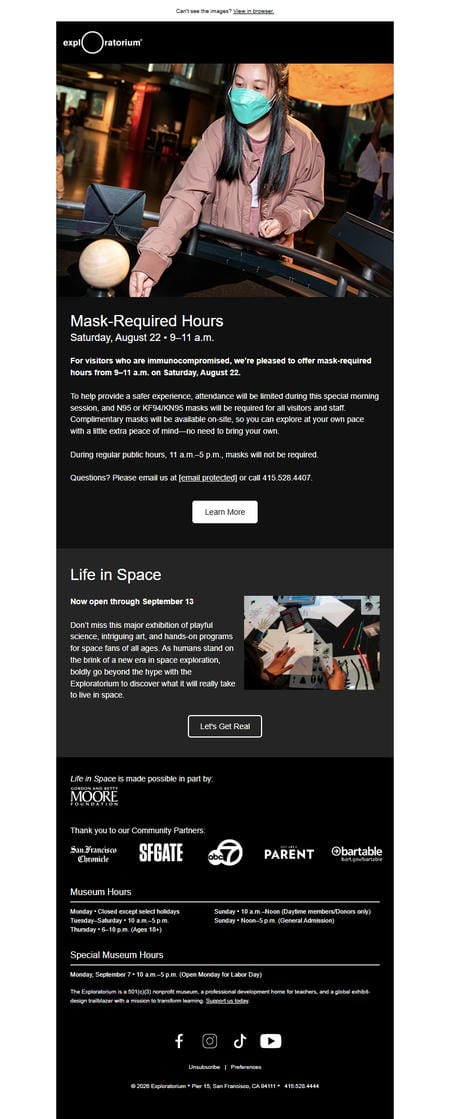 邮件模板创意 Exploratorium Newsletter 4