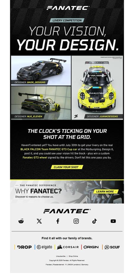 邮件模板创意 Fanatec 2