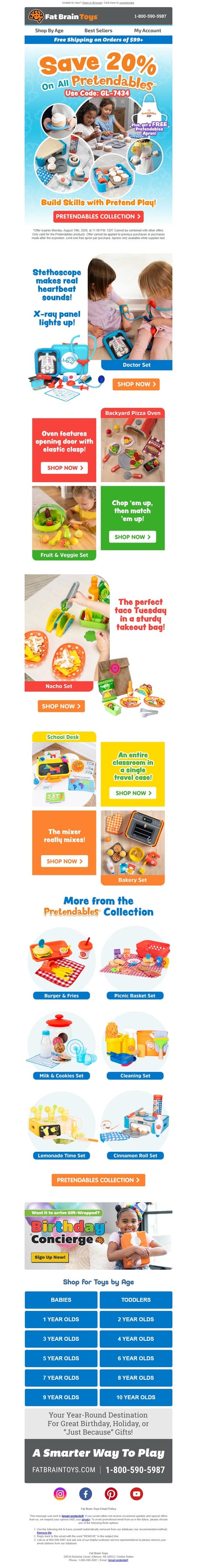 邮件模板创意 Fat Brain Toys 74