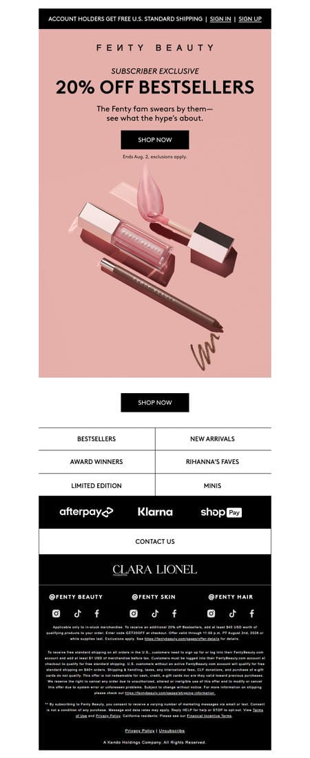 邮件模板创意 Fenty Beauty 251