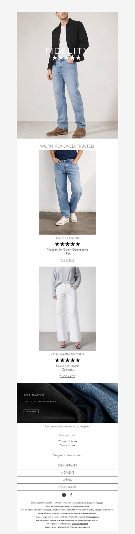 邮件模板创意 Fidelity Denim 77