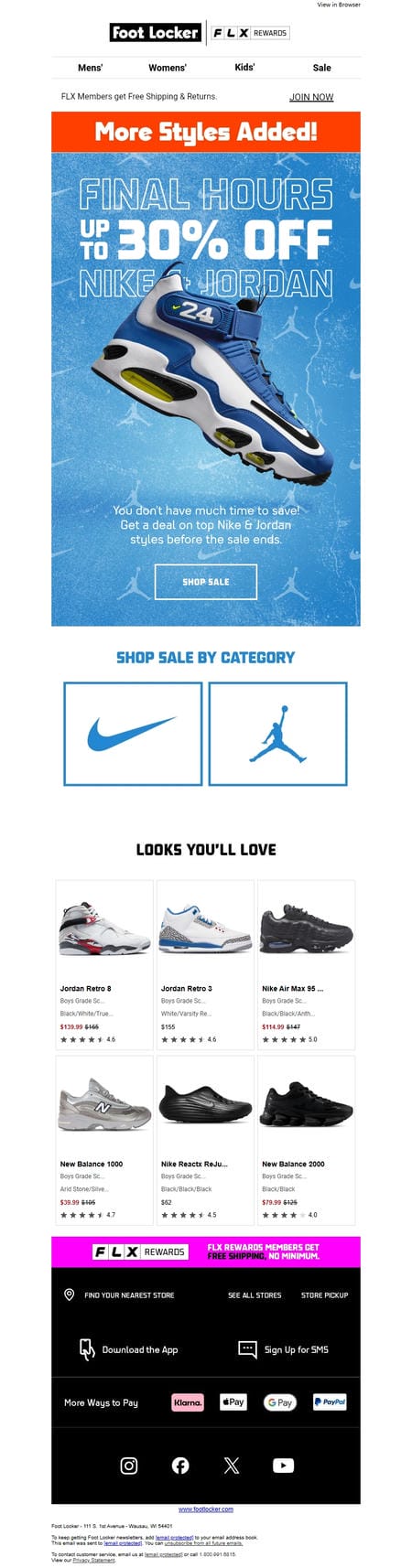 邮件模板创意 Foot Locker 810